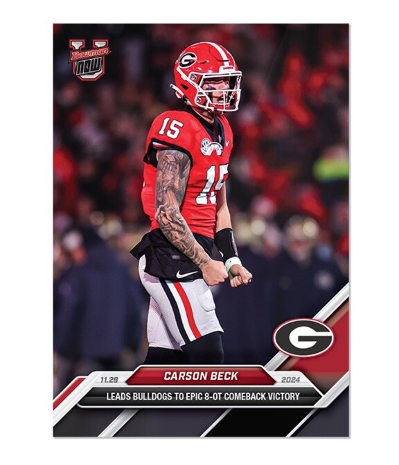 Carson Beck Georgia 2024 Bowman U NOW Football Card 49 PRESALE