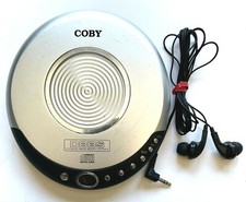 COBY SILVER PORTABLE CD PLAYER CD111 WITH DYNAMIC BASS BOOST SOUND  EAR BUDS