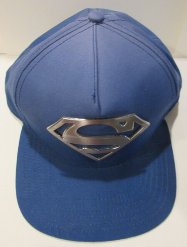NWT Superman Hat Metal Emblem Blue Man of Steel Shield Adjustable Snapback Cap - Picture 4 of 6