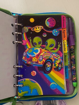 Vintage Lisa Frank Zoomer Zorbit Aliens Prism Purple Planner With