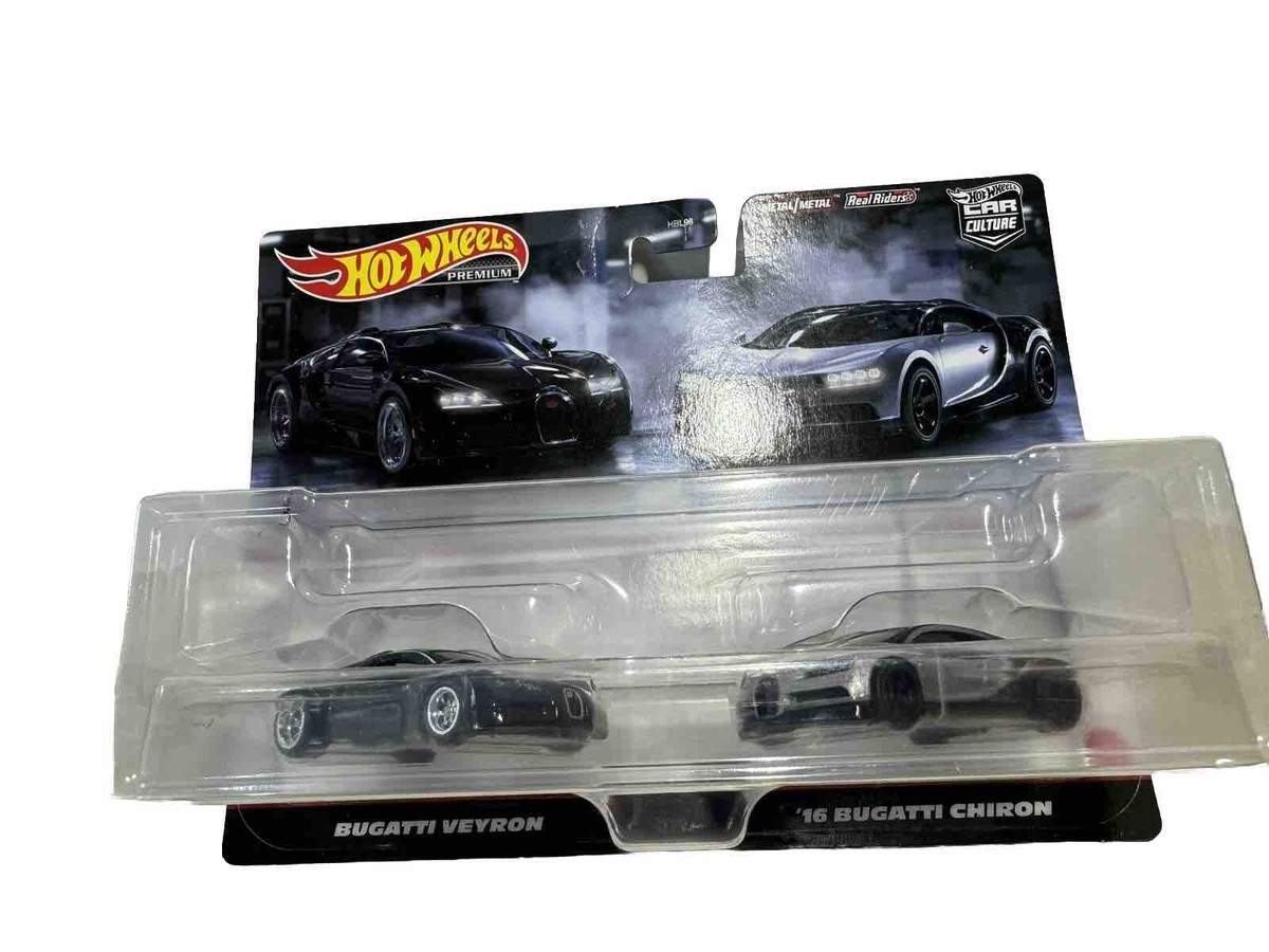 Hot Wheels Bugatti Veyron & Chiron 2台セット HW Premium - 2-pack, Bugatti Veyron & Chiron