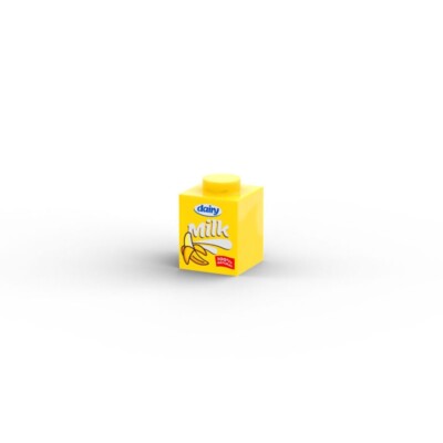 Banana Milk   Custom printed original LEGO  brick tile /31181