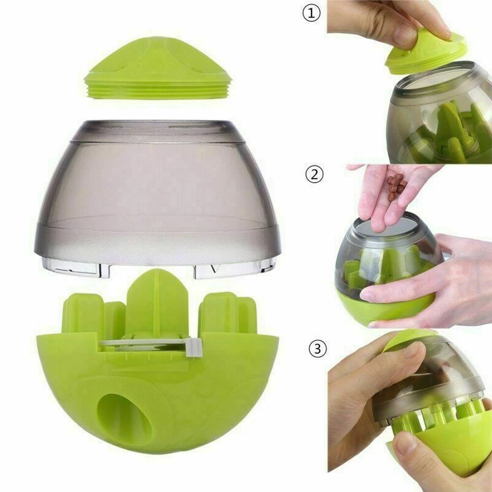Portable Pet Feeder Automatic Dog Cat Food Dispenser Tumbler Interactive Toy US - Image 4 of 4