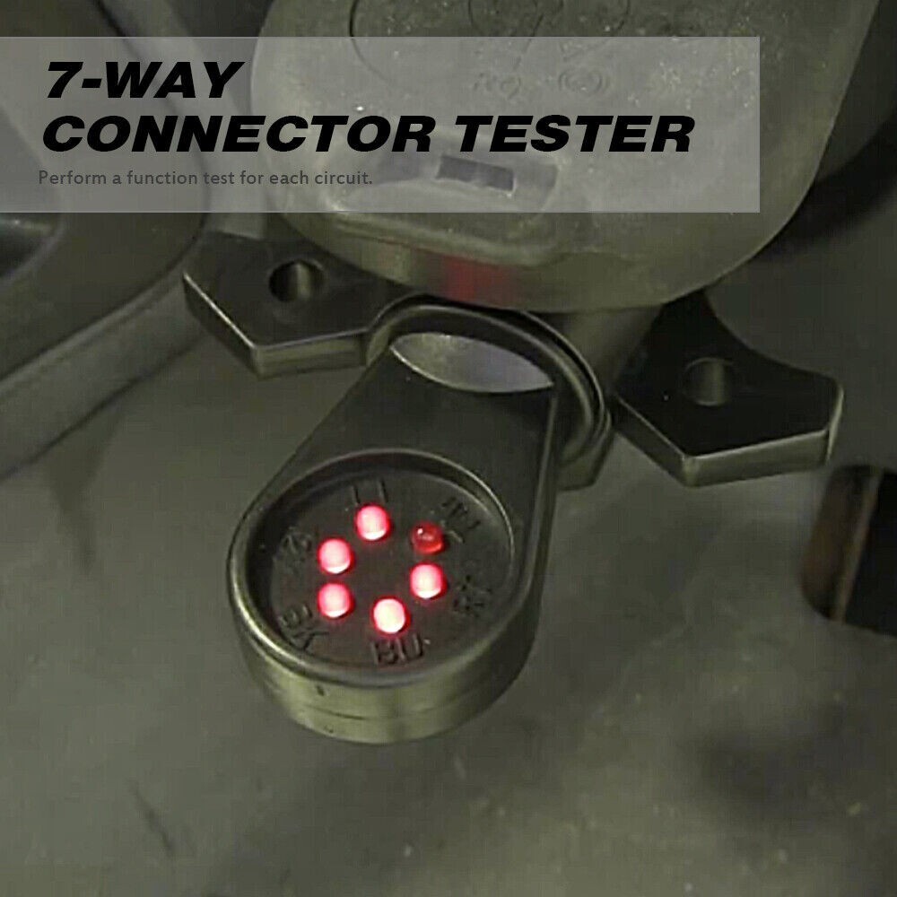 7 Way RV Blade Trailer Light Wiring Tester Hitch LED 7Pin Plug