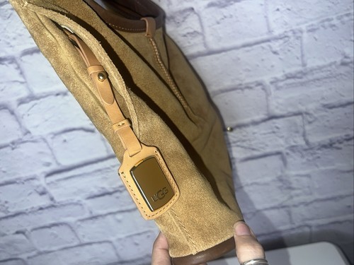 Borsa a tracolla UGG super lunga hobo marrone scamosciato imbracatura rara borsa hippie nuova con etichette - Foto 5 di 14