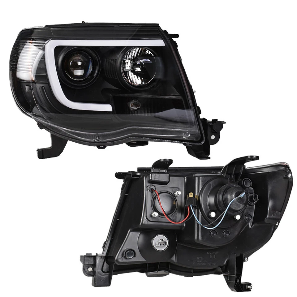 Faros de laboratorio derecho+izquierdo para proyector LED negro Toyota Tacoma 2005-2011 Foto 4 de 4