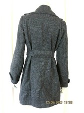 Giacca Gallery Sz P/l Wool Blend Charcoal Gray Double Breasted Coat Jacket