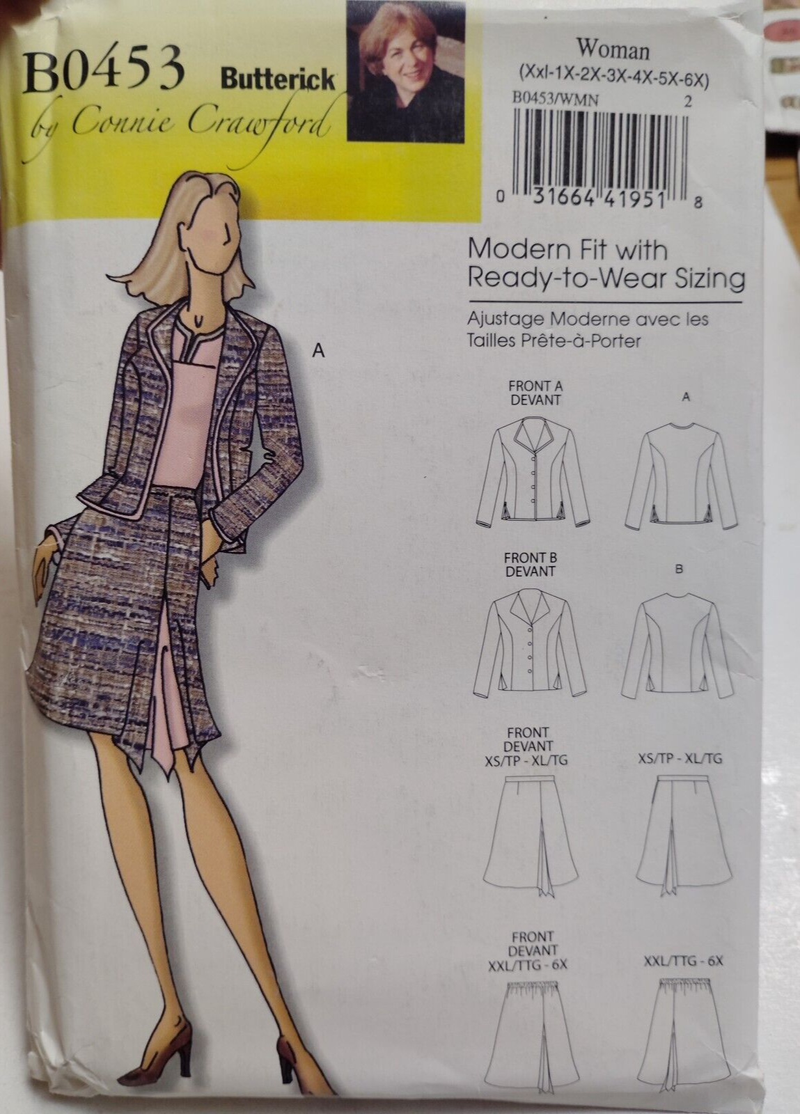 Skirt Jacket 2X-6X Plus Butterick B0453 Sewing Pattern UC Connie Crawford 0453-image