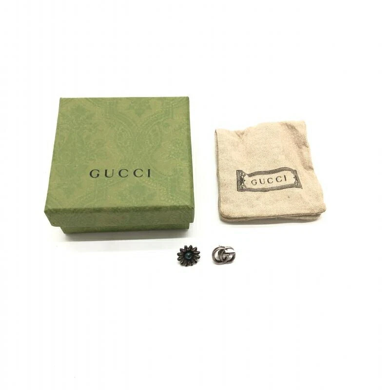 Boucles d'oreilles GUCCI double G fleur argent GG ​​1,5 cm accessoires femme