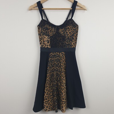 Tripp NYC Korsett Minikleid Damen klein schwarz Animal Print Babydoll Emo Gothic