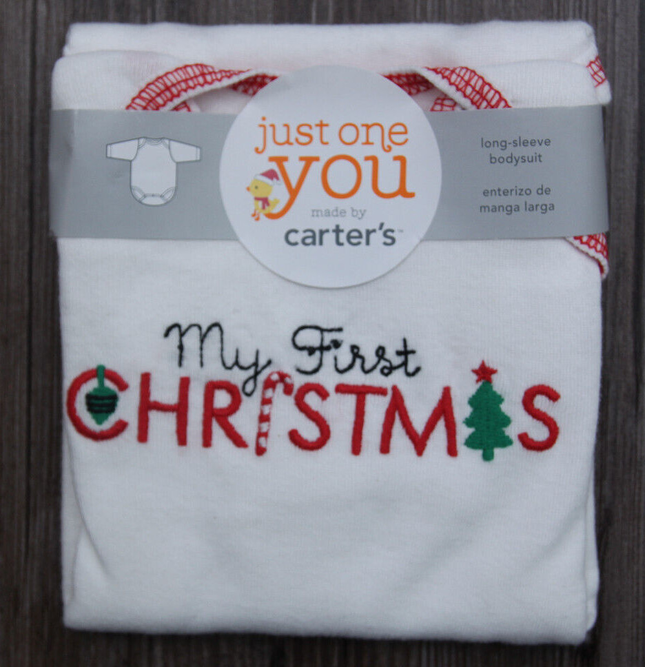 Carter's Just One You Baby Long Sleeve Bodysuit ~ My First Christmas ~