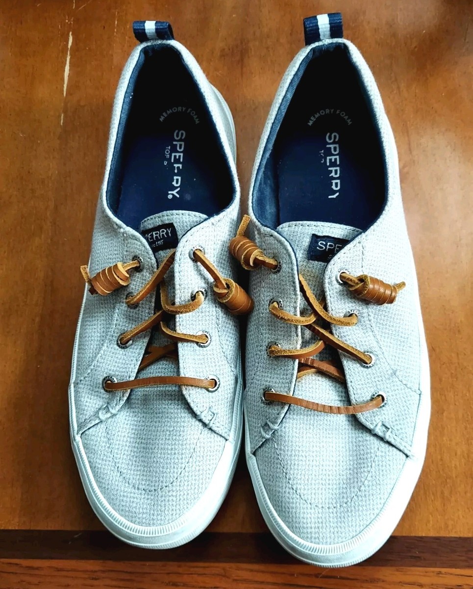 Women's Sperry Size Stone Colored Canvas Slip On Shoes UK