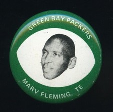 1969 Mrs. Drenk Potato Chips Green Bay Packers Pin Football Marv Fleming *d10