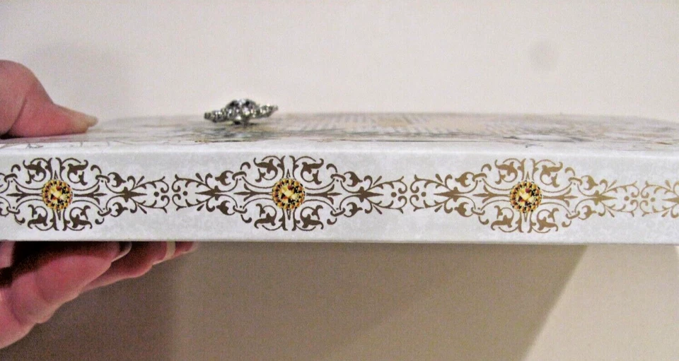 Pooch & Sweetheart Christmas White & Gold Reindeer Jewel Brooch Journal~NEW! - Image 4 of 4