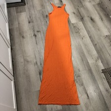 BooHoo Orange Sleeveless Maxi Dress Women's Size 6
