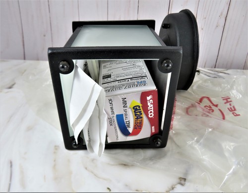 Outdoor Coach Lamp Light Wall-Mount Black Matte Frosted Lenses Cast Aluminum New - Picture 10 of 15