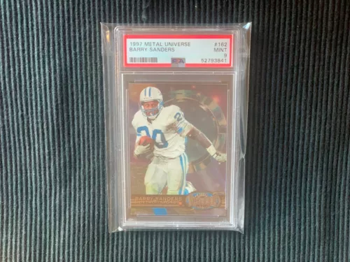 1997 SKYBOX METAL UNIVERSE #162 BARRY SANDERS *PSA 9 MINT*  DETROIT LIONS