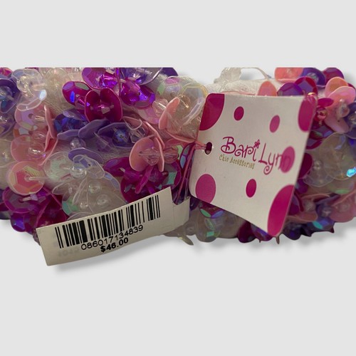 Bari Lynn Kids Girl's Purple Sequins Floral Knot Headband - Picture 2 of 2