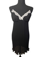 Sheer Black Lace Babydoll Lingerie Womens Medium Nightgown