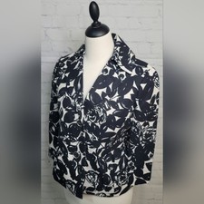 Rafaella 3/4 Sleeve Blazer Black White Design size Sm