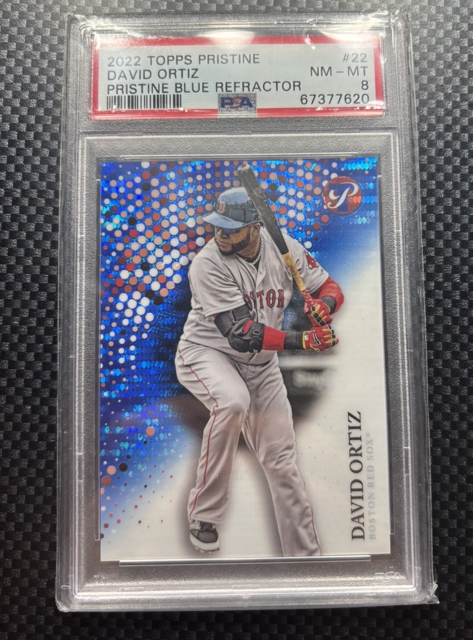 2022 TOPPS PRISTINE DAVID ORTIZ BLUE /75 PSA 8 #22 BOSTON RED SOX MLB HOF