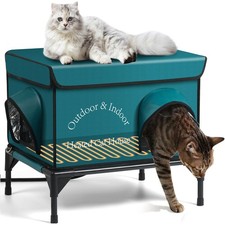 Heated Cat House for Outside Cat in Winter, Insulated Outdoor Feral Cat Shelt...