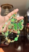 Green Butterfly Bagchain Phonechain Keychain Jewelry Handmade