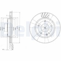 2X Bremsscheibe Delphi BG3395 FüR Klasse Mercedes W168 140 168 031 131 160 033
