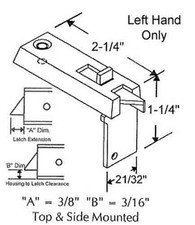 Tilt Window Latch, White, Left Hand ONLY