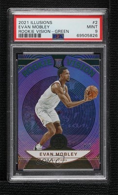 2021-22 Panini Illusions Rookie Vision Green 4/5 Evan Mobley #2 PSA 9 MINT s5j