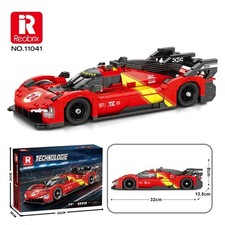 1370PCS Red & Yellow Supercar V6 Engine 1:16 Racing Car Blocks Model