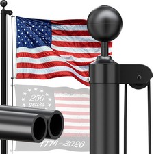 Heavy Duty Flag Pole 25 FT 12 Gauge Extra Thick Aluminum Flagpole Kit with 5...