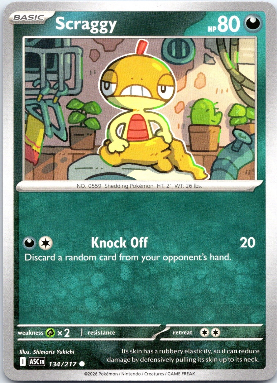 Pokemon Scraggy ME: Ascended Heroes (ASC) Normal 134/217 NM