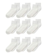 Jefferies Socks L141703 Kids Sport Quarter Half Cushion 9-Pack Socks Size M