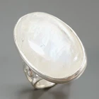 Handmade 35ct+ Natural Moonstone Ring 925 Sterling Silver Size 8.5 /R434996