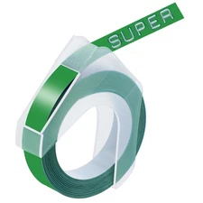 3D Embossing Tape for DYMO Organizer Xpress Pro Label Maker White on Green 9mm