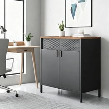 Steel Floor Cabinet, Industrial Metal Storage Unit with Adjustable Shelf Office