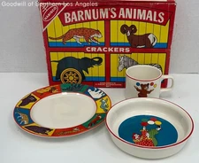 Vintage Nabisco Inc. Barnum's Animals Crackers Children's 3 Piece Stoneware Set