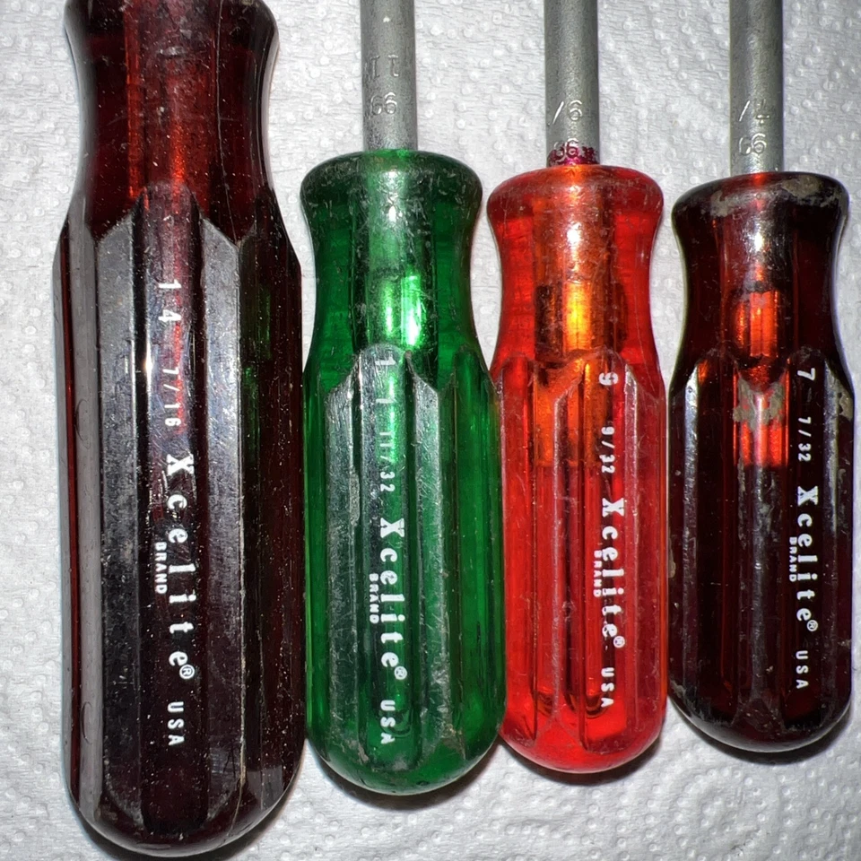 Vintage Xcelite Nut Driver Lot of 4 No. 7, 9, 11, 14 Made in USA - Image 3 of 4