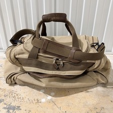 Vintage Ford Eddie Bauer Canvas Leather Trim Duffle Bag 19 X 12 X 11 Vintage Ford Eddie Bauer Canvas Leather Trim Duffle Bag 19 X 12 X 11