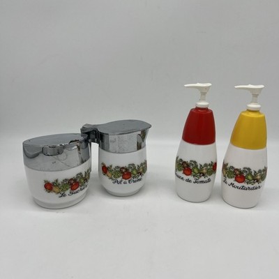 Gemco Spice of Life sugar and creamer set With Mustard And Ketchup Set