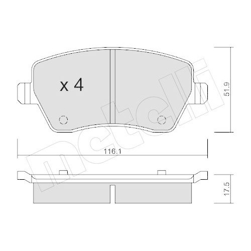 Kit plaquettes de frein à disque Metelli 22-0485-0 train avant compatible Renault Nissan