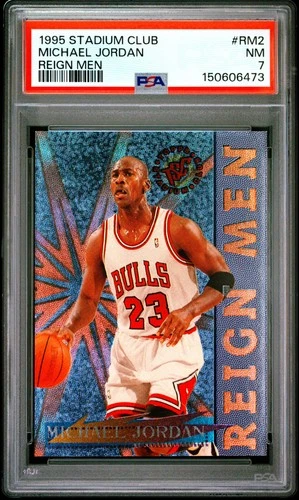 1995 STADIUM CLUB REIGN MEN #RM2 MICHAEL JORDAN PSA 7