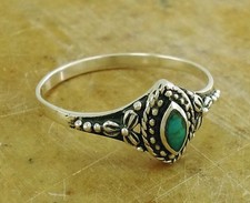 CUTE .925 STERLING SILVER TURQUOISE RING size 8 style r2065