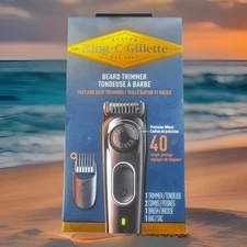 King C. Gillette Beard Trimmer 40 Length Settings Fast/Easy Trimming USB plug in