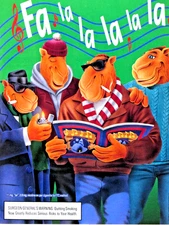 Joe Camel Christmas Vintage 1995 Fa La La Original Print Ad 8.5 x 11"