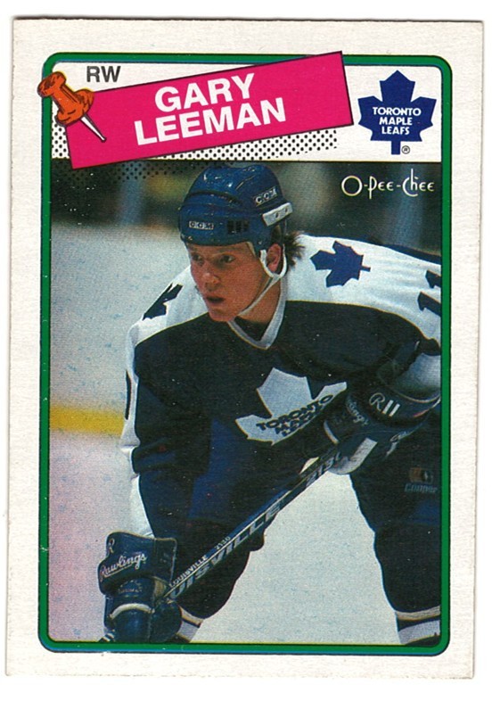 1988-89 O-PEE-CHEE # 11 GARY LEEMAN MAPLE LEAFS OPC HOCKEY-  NICE AND NO CREASES