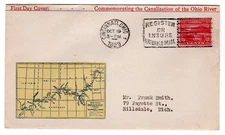 #681 Ohio River 1929 FDC - #17 Nickles Cincinnati OH