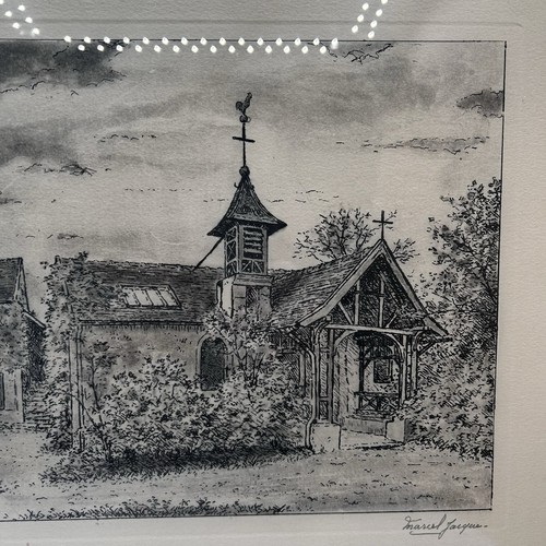 Marcel Jacque Pencil Signed Monochrome Engraving La Maison De Theodore Rousseau - Picture 6 of 6