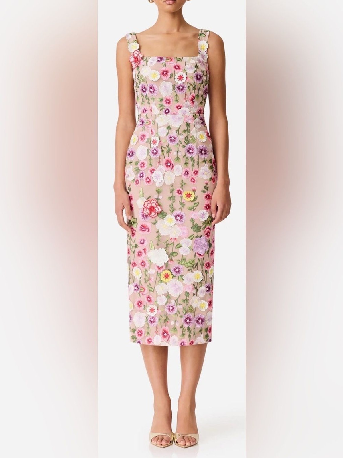 NEW ELLIATT Neve Floral Midi sleeveless  Dress sz XL